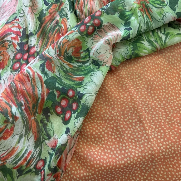 Floral Green and Pink Women's Skirt - Picture 3 of 3